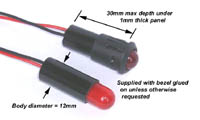 Universal fit Charge Warning light dimensions